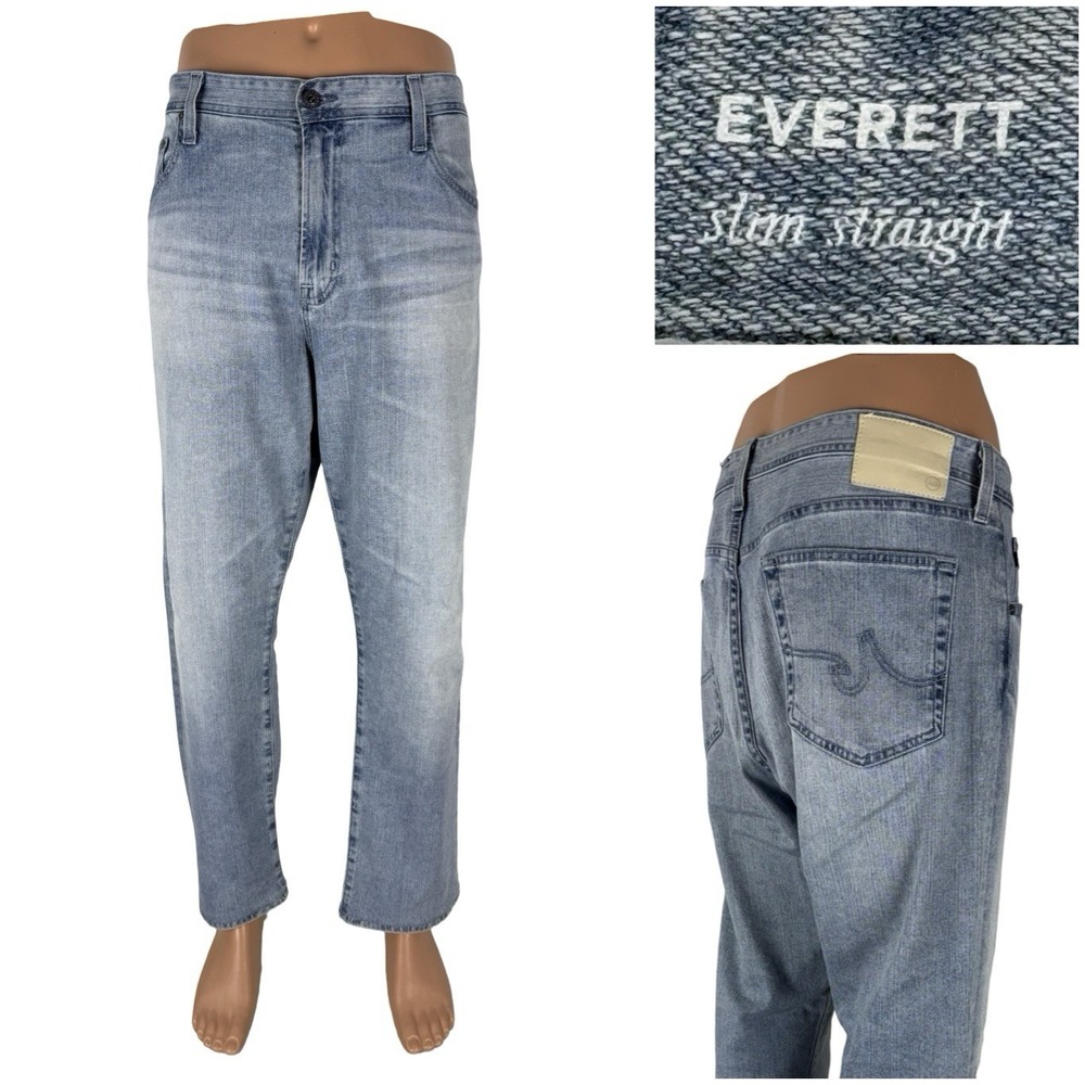 AG Adriano Goldschmied Mens 38 Jeans Everett Slim Straight 40 X 29 (actual) Blue